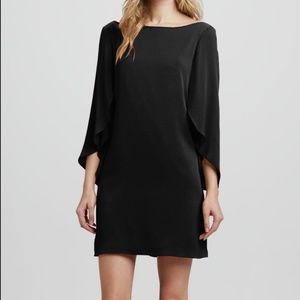 Milly Tulip Butterfly Sleeve Silk Mini Black Dress, Size 2